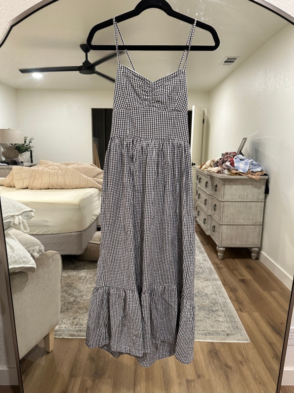 American Eagle Outfitters Black & White Gingham Maxi Dress